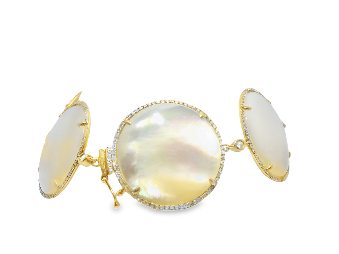 1.46CT Diamond with With MOP Bracelet 14k Rose Gold