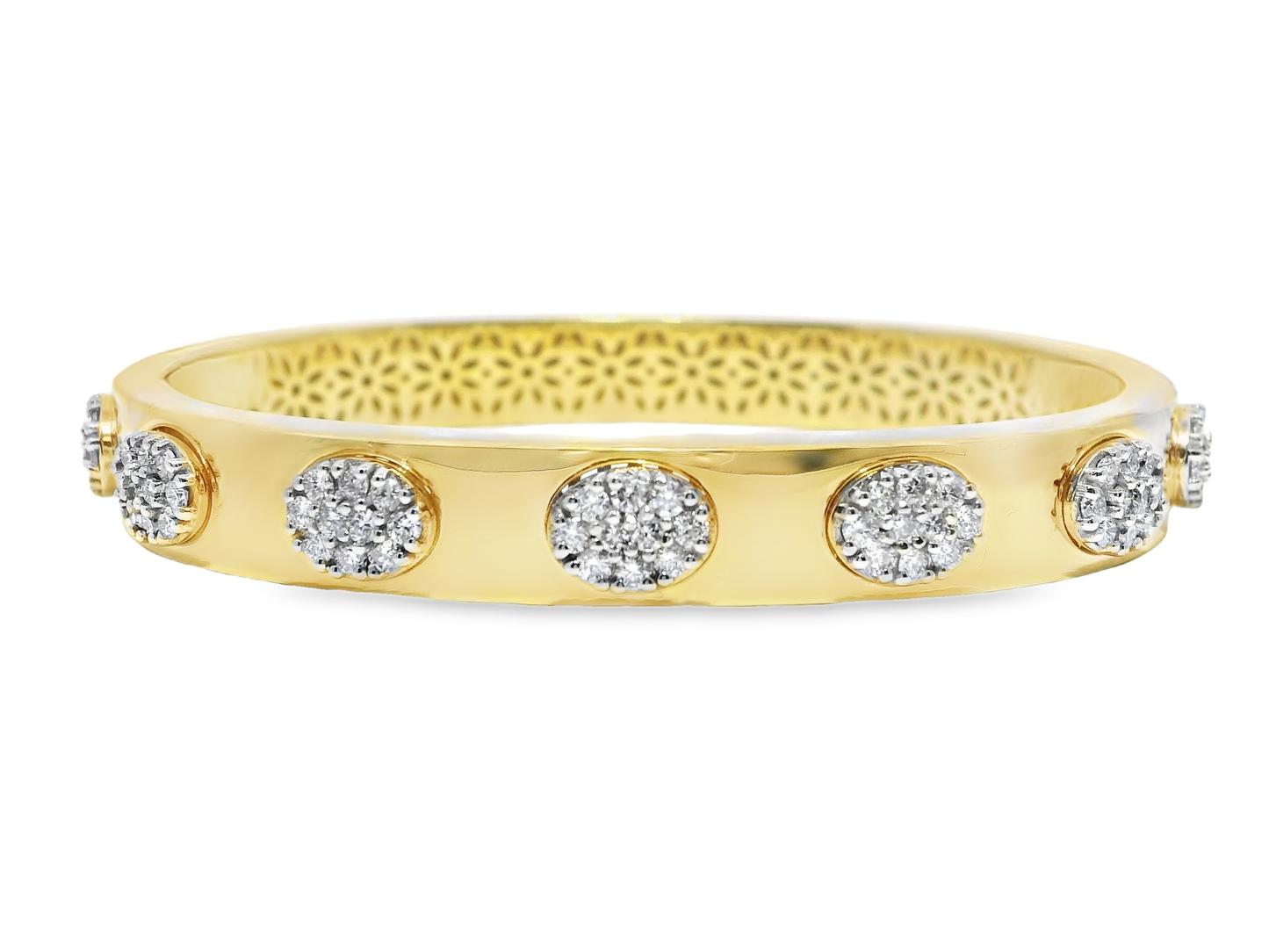 1.31CT Diamond Bangle 14k Yellow Gold