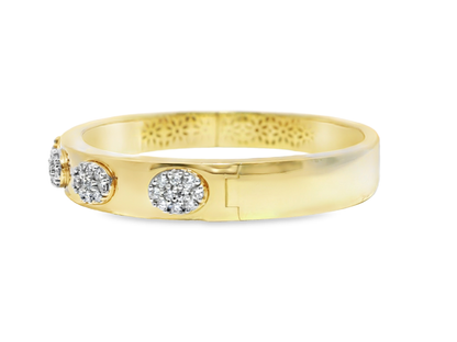 1.31CT Diamond Bangle 14k Yellow Gold