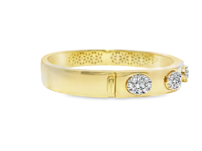 1.31CT Diamond Bangle 14k Yellow Gold