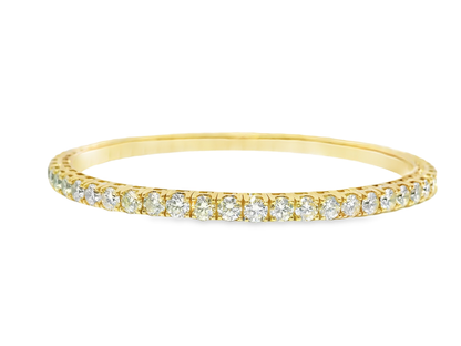7.32CT Diamond Bangle 14k Yellow Gold