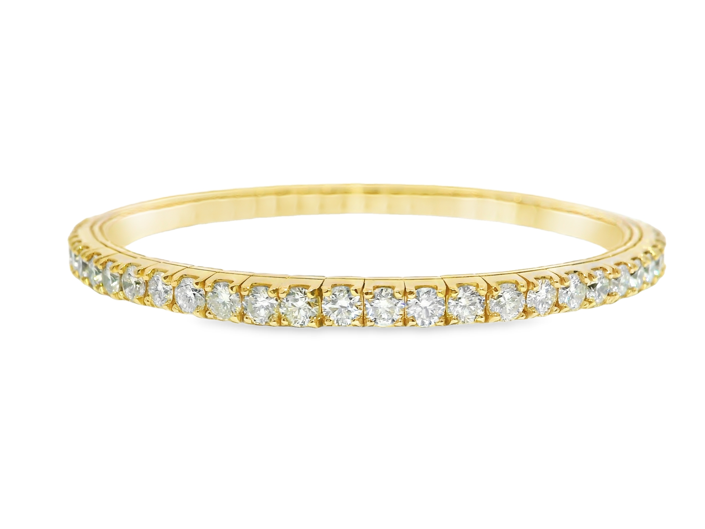 7.20CT Diamond Bangle 14k Yellow Gold