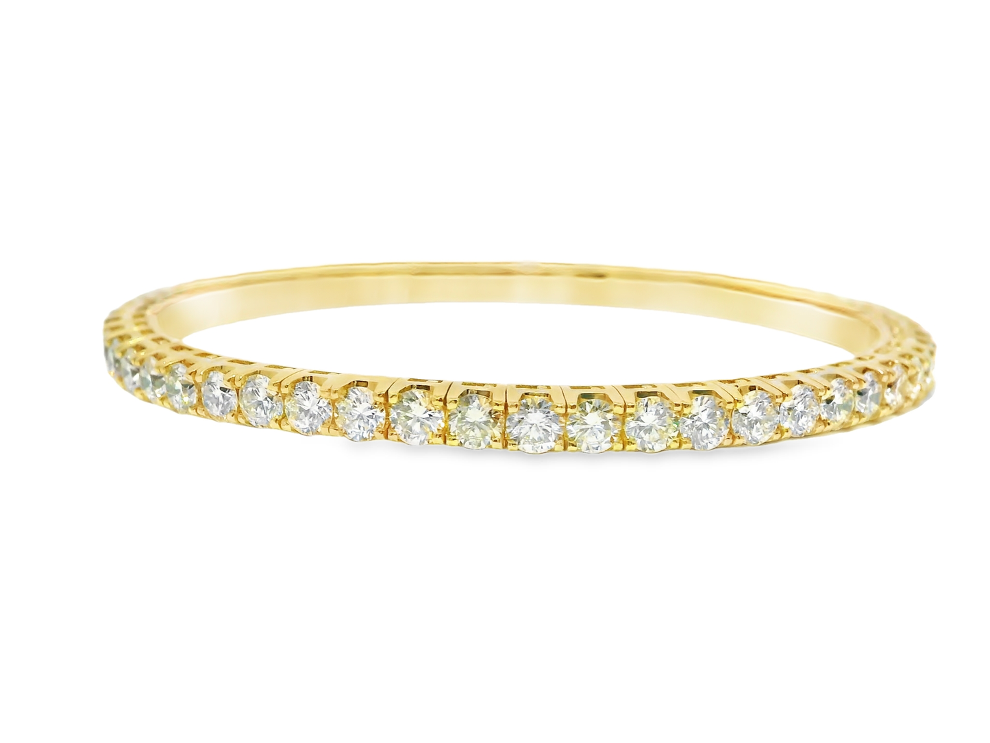 7.26CT Diamond Bangle 18k Yellow Gold