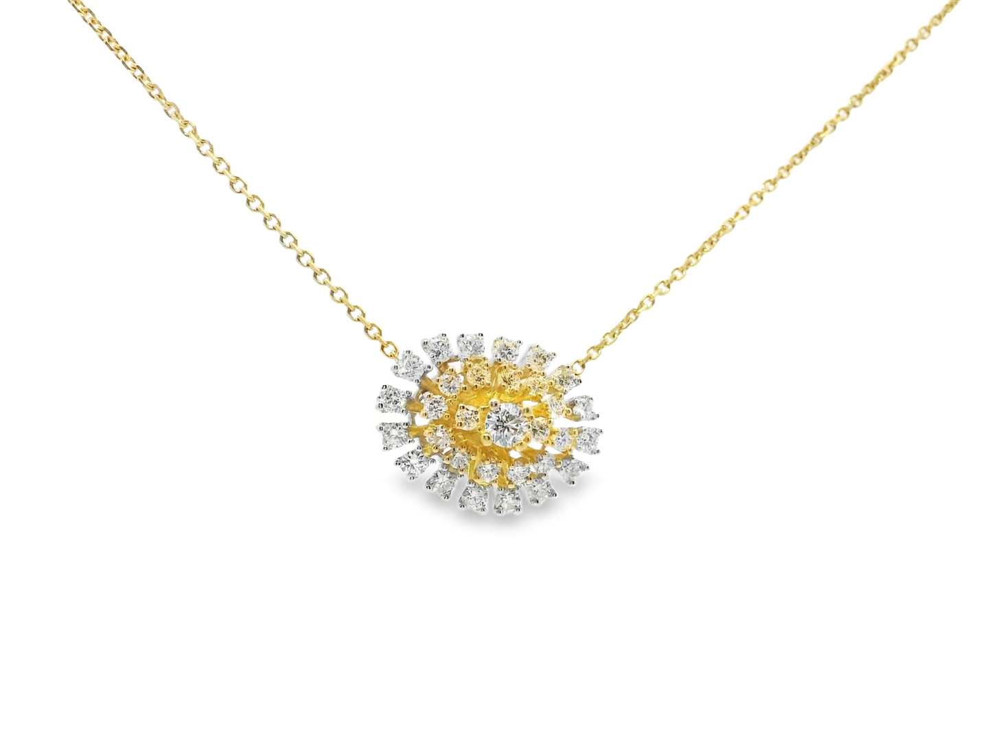 0.85CT Diamond pendant 14k Yellow Gold