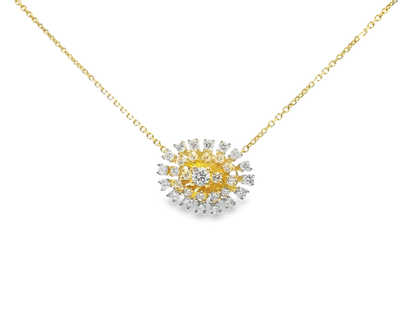 0.85CT Diamond pendant 14k Yellow Gold