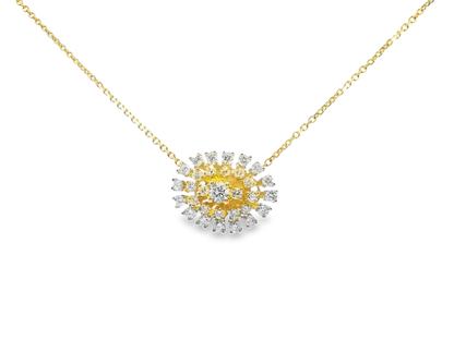 0.85CT Diamond pendant 14k Yellow Gold