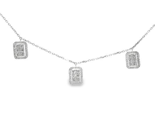 1.34Ct Diamond Pendant 14k White Gold