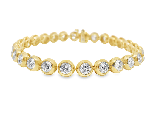 7.49CT Lab Diamond Bracelet 14k Yellow Gold