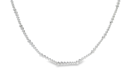 3.43CT Diamond Necklace 18k White Gold