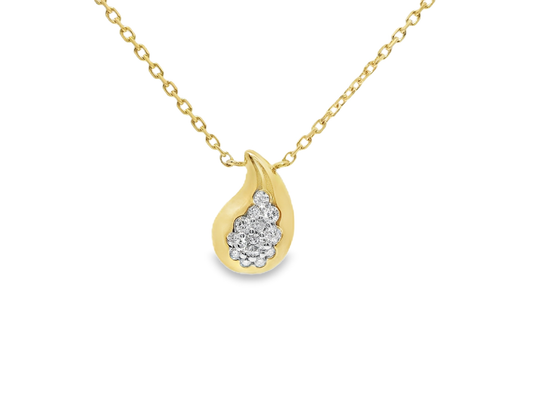 0.16CT Diamond Pendant 14k Yellow Gold