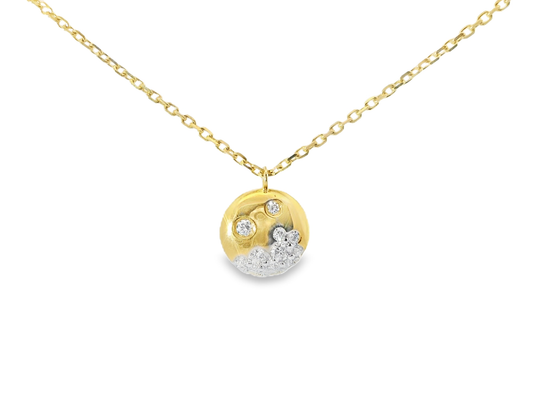 0.23CT Diamond Pendant 14k Yellow Gold