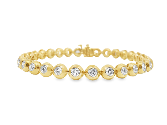 3.93CT Lab Diamond Bracelet 14k Yellow Gold