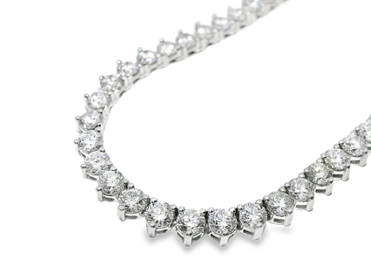 30.98CT Lab Diamond Necklace 14k White Gold