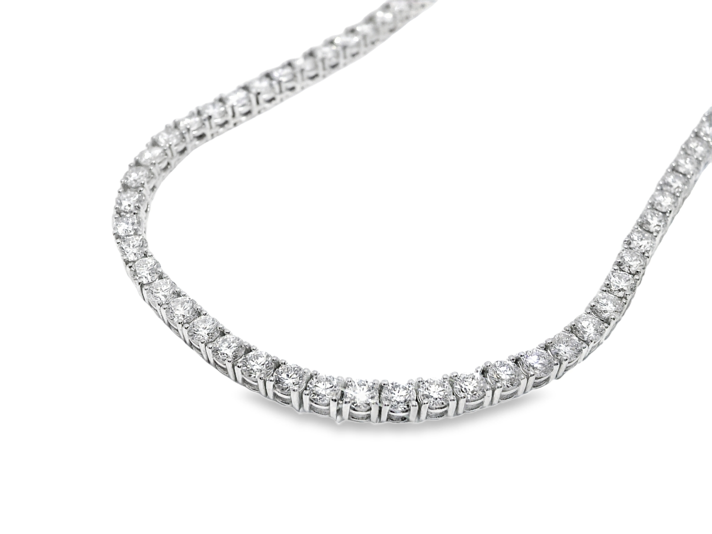 8.91CT Lab Diamond Necklace 14k White Gold