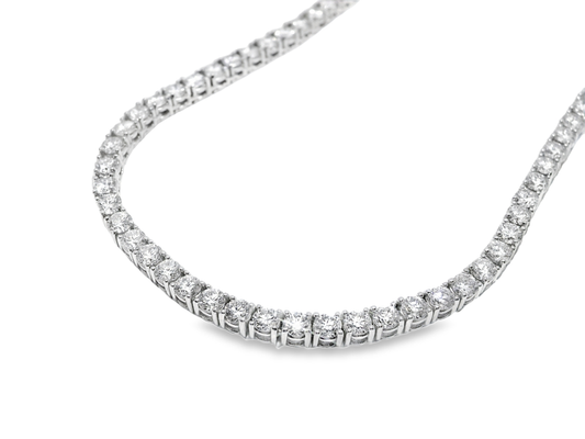 8.91CT Lab Diamond Necklace 14k White Gold