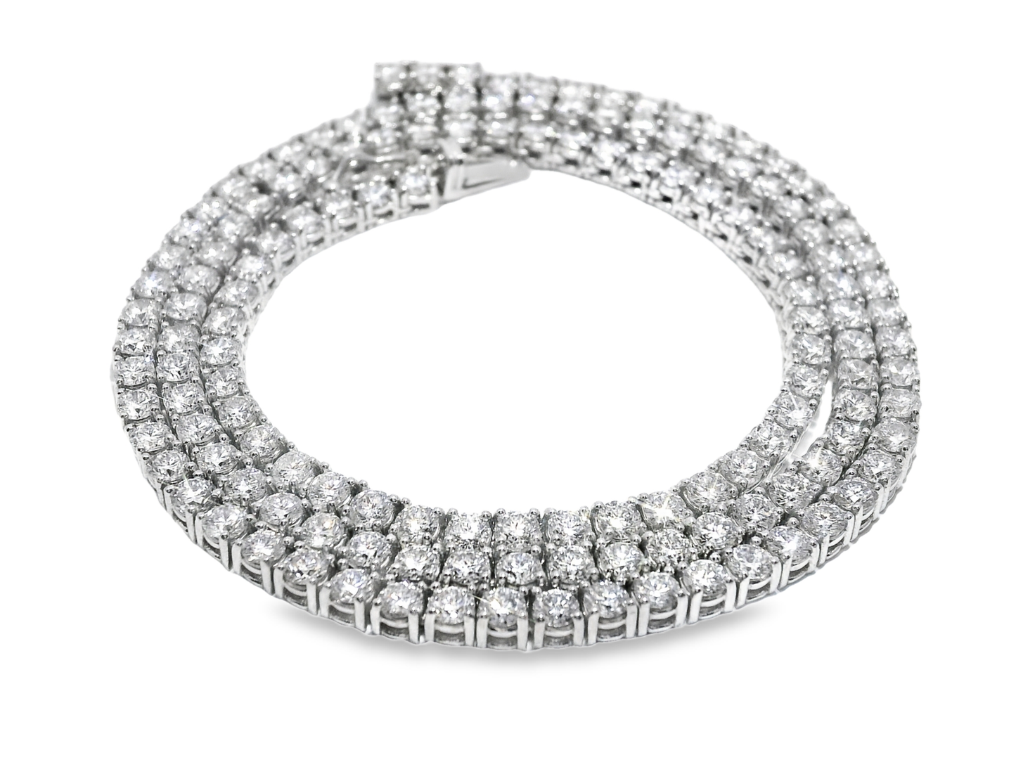 8.91CT Lab Diamond Necklace 14k White Gold