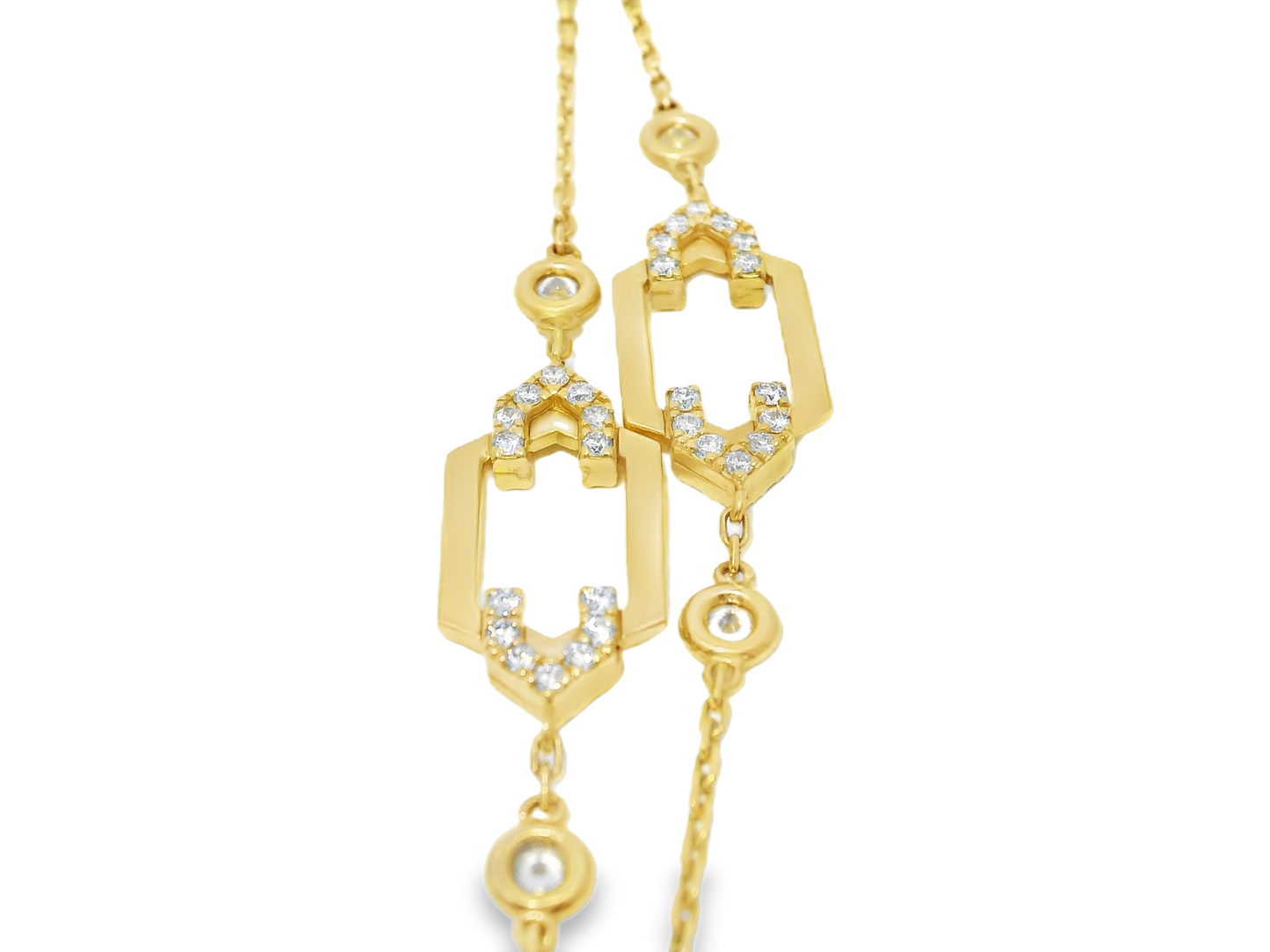 3.26CT Diamond Necklace 14k Yellow Gold