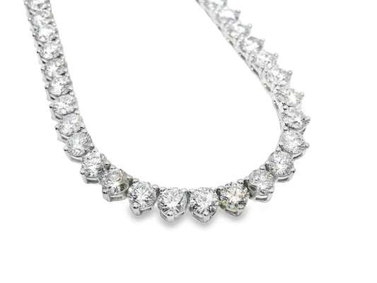 46.18Ct Lab Diamond Necklace 14k White Gold