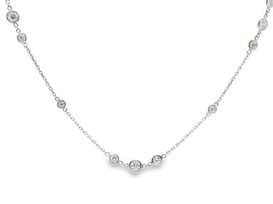 2.36CT Diamond Necklace 14k White Gold