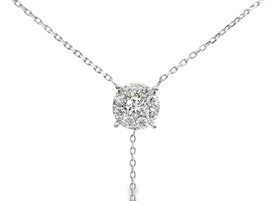 0.74CT diamond Pendant 14k White Gold