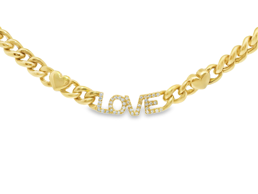 0.24Ct Diamond Love Pendant 18k Yellow Gold