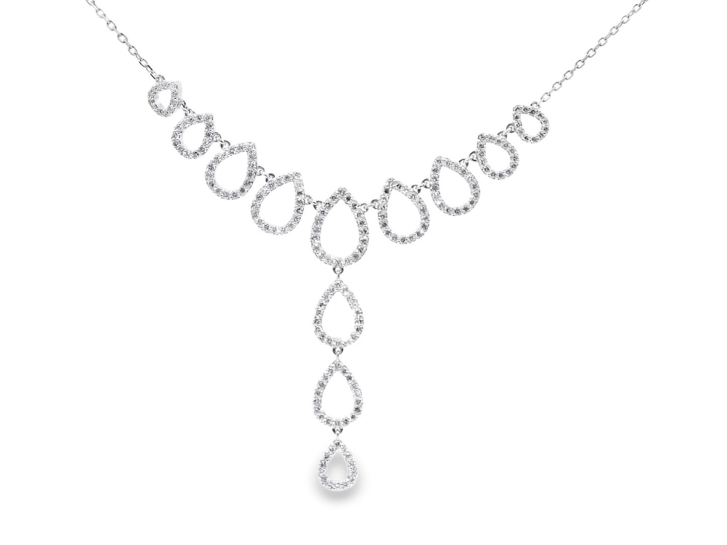 1.56Ct Diamond Pendant 14k White Gold