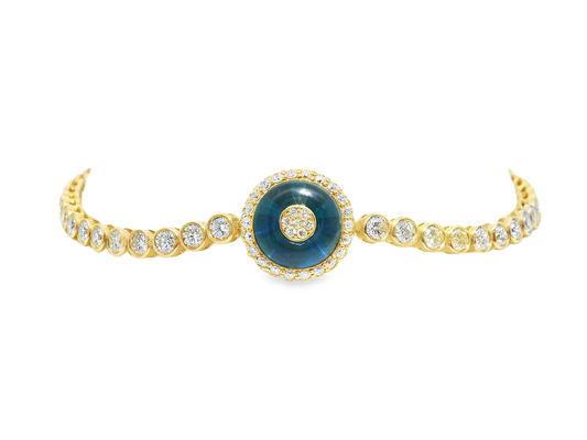 5.25Ct Evil Eye Diamond Bracelet 14k Yellow Gold