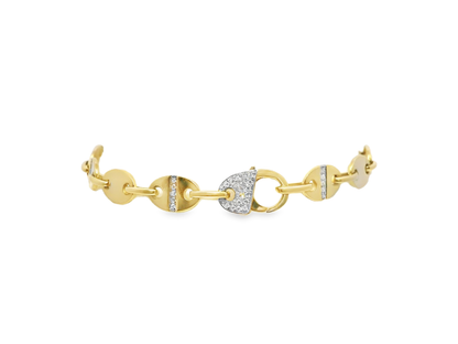 0.19CT Diamond Bracelet 14k Yellow Gold