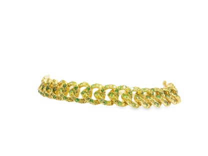 6.62Ct Multi Sapphire Bracelet 14k Yellow Gold