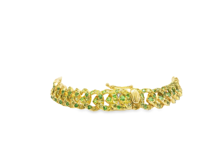 6.62Ct Multi Sapphire Bracelet 14k Yellow Gold