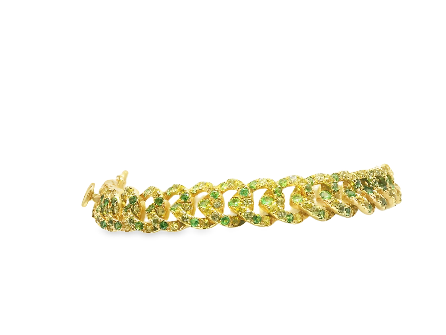 6.62Ct Multi Sapphire Bracelet 14k Yellow Gold