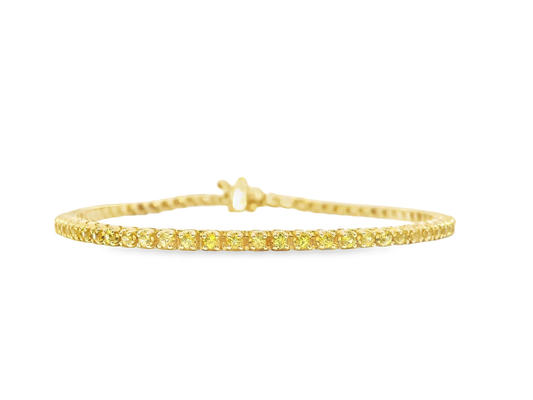 1.95CT Yellow Sapphire Bracelet 14k yellow Gold