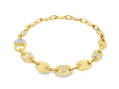 0.19CT Diamond Bracelet 14k Yellow Gold