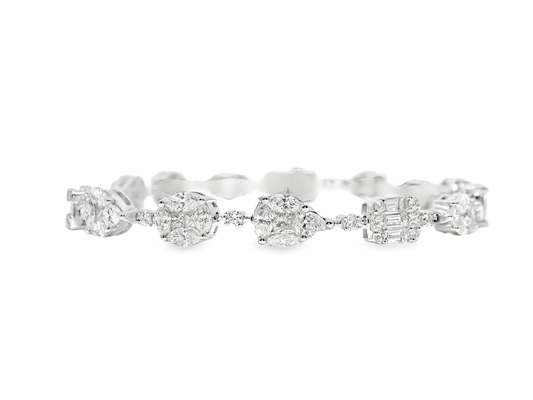 5.53CT Diamond Bracelet 18k White Gold