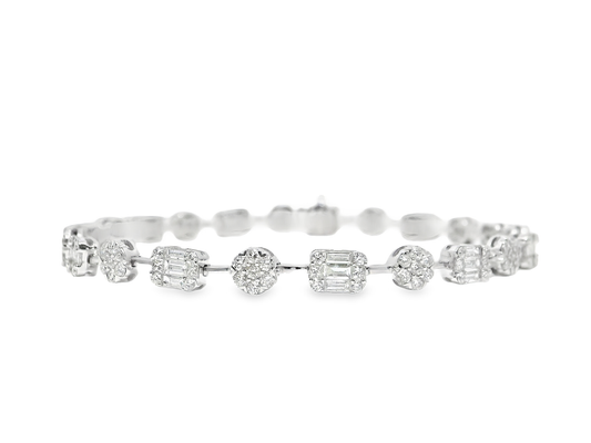 3.41CT Diamond Bracelet 18k White Gold