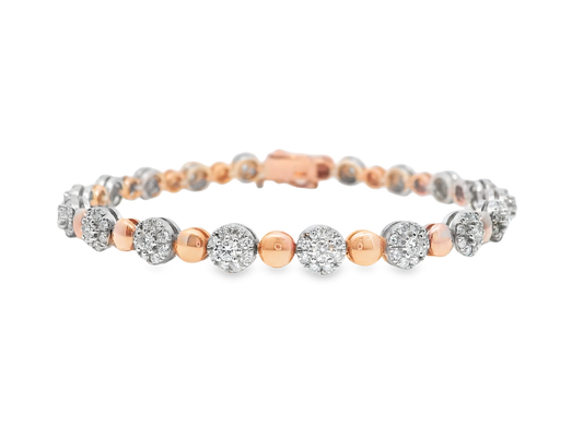 2.32CT Diamond Bracelet 14k Rose Gold