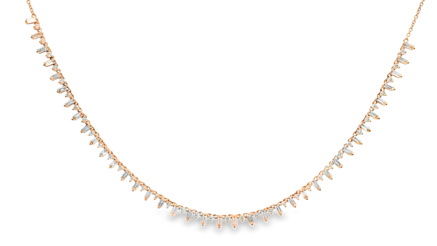 1.93CT diamond Pendant 14k Rose Gold