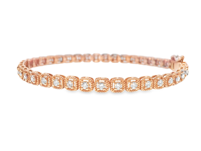1.86CT Diamond Bracelet 14k Rose Gold
