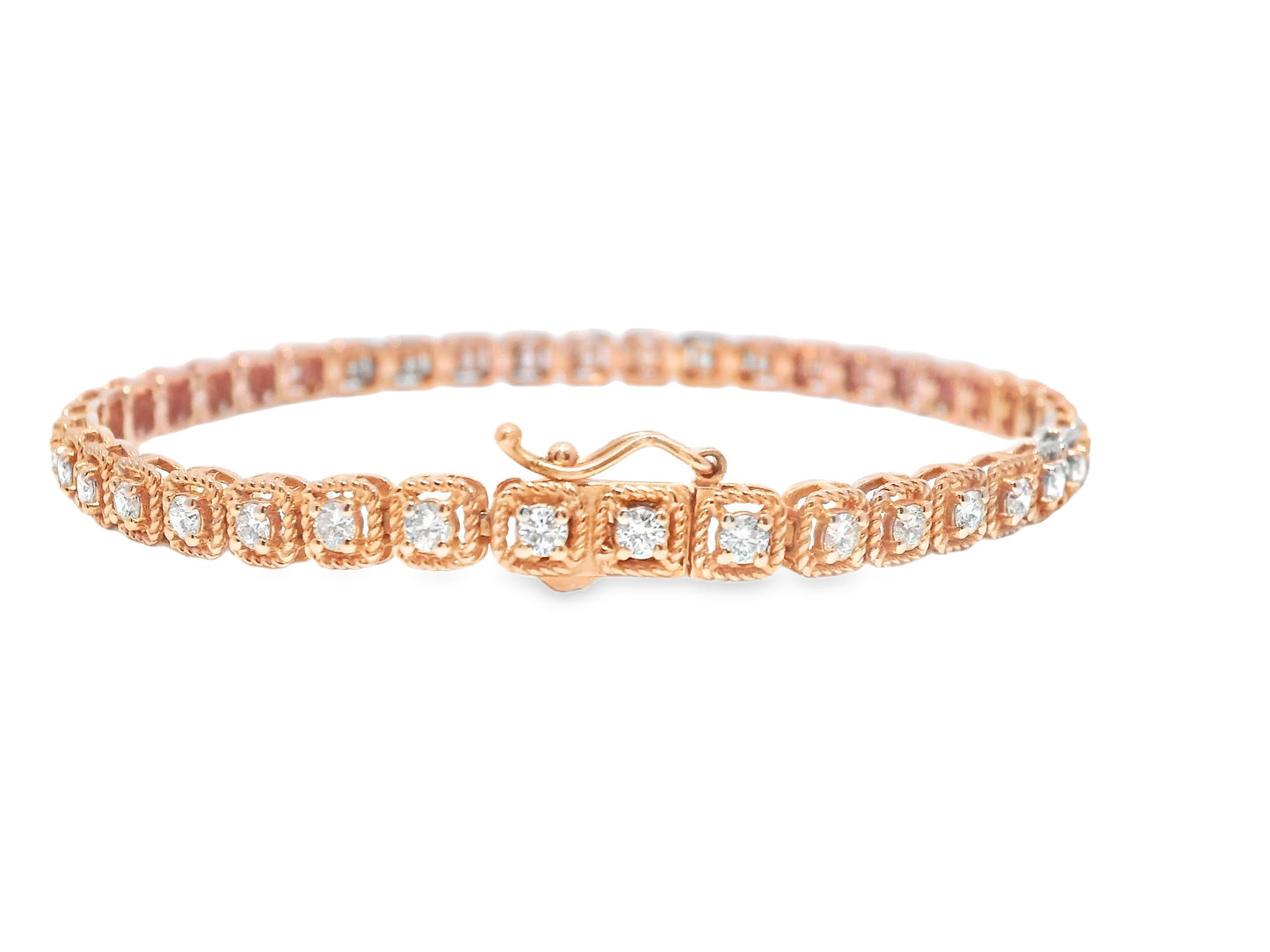 1.86CT Diamond Bracelet 14k Rose Gold