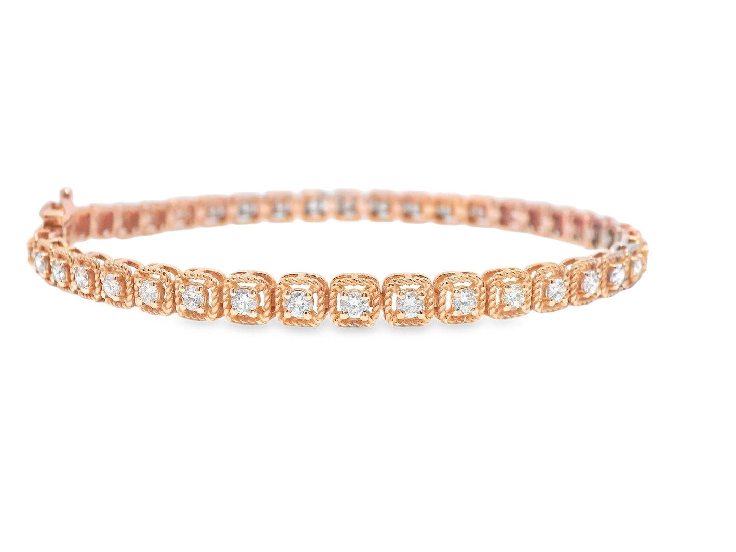 1.86CT Diamond Bracelet 14k Rose Gold