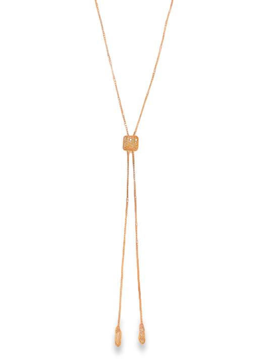 0.40CT Diamond Lariat 14k Rose Gold