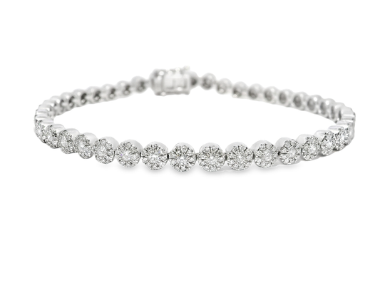 2.02CT Diamond Bracelet 14k White Gold