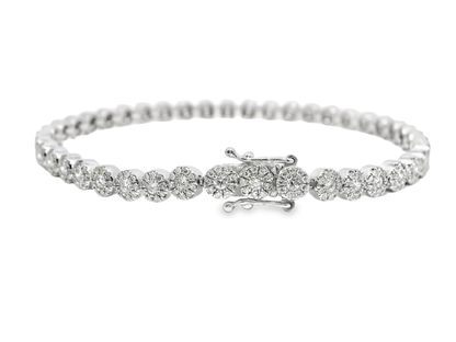 2.02CT Diamond Bracelet 14k White Gold