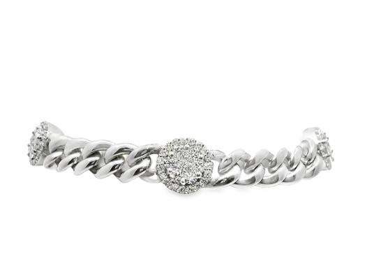 2.41CT Diamond Bracelet 14k White Gold