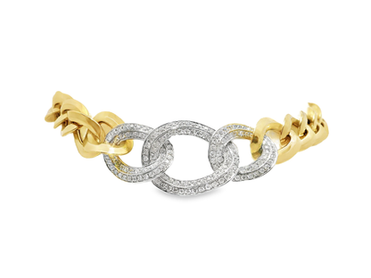 0.87CT Diamond Bracelet 14k Yellow Gold
