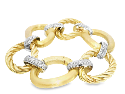1.59CT Diamond Bracelet 14k Yellow Gold