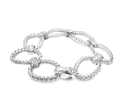0.94CT Diamond Bracelet 14k White Gold