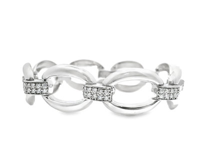 0.94CT Diamond Bracelet 14k White Gold