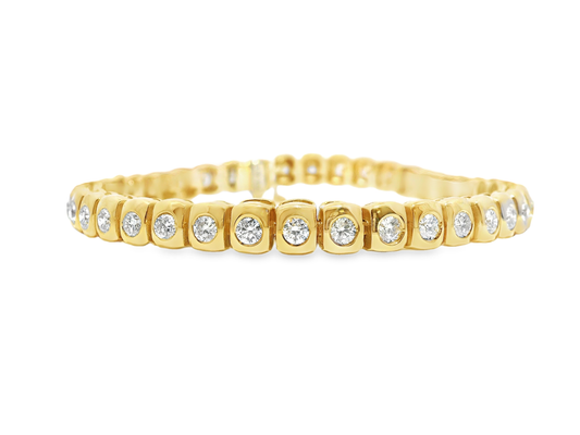3.45CT Diamond Bracelet 14k Yellow Gold