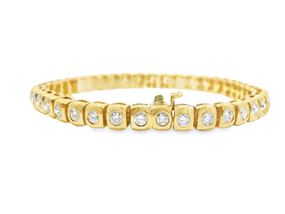 3.45CT Diamond Bracelet 14k Yellow Gold